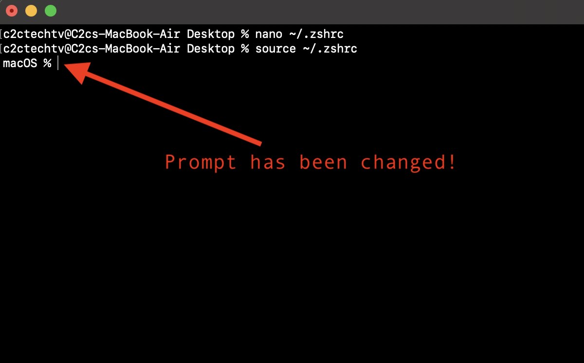 macOS Terminal Prompt has been changed